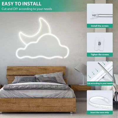 Weiße LED-Streifenleuchten 16,4ft/5m Neonlichtstreifen 12V Flex Wasserdicht Neon LED Streifen Silicone LED Neon Seillicht Für Küche Schlafzimmer Innen-Außen Dekoration Stromadapter nicht enthalten