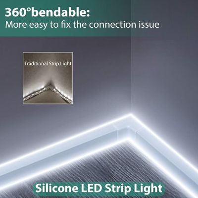 Weiße LED-Streifenleuchten 16,4ft/5m Neonlichtstreifen 12V Flex Wasserdicht Neon LED Streifen Silicone LED Neon Seillicht Für Küche Schlafzimmer Innen-Außen Dekoration Stromadapter nicht enthalten