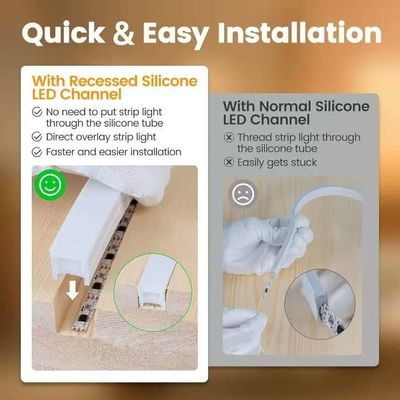Außenwasserdicht 12/24V Silikon-LED-Lichtstreifen für Heimdekor Neon-LED-Lampen Weiß 16,4ft/5m Neon-Lichtstreifen 12V Silikon-Wasserdicht Flexibles LED-Neon-Seillicht für Schlafzimmer Festival