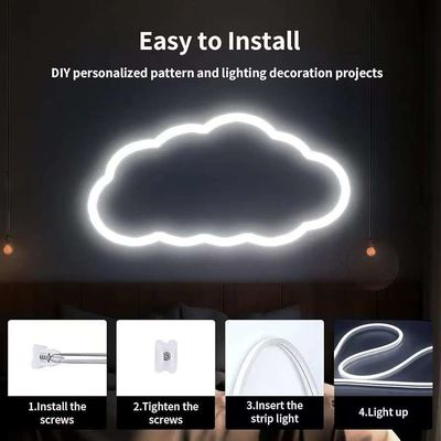 16.5FT / 5 Meter makelloses Silikon-LED-Kanalsystem eingebettete flexible Röhre mit milchweißem Deckel breitere Spur für 12mm wasserdichte LED-Streifenlicht USC7 WW