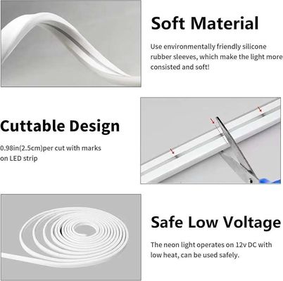 16.5FT / 5 Meter makelloses Silikon-LED-Kanalsystem eingebettete flexible Röhre mit milchweißem Deckel breitere Spur für 12mm wasserdichte LED-Streifenlicht USC7 WW