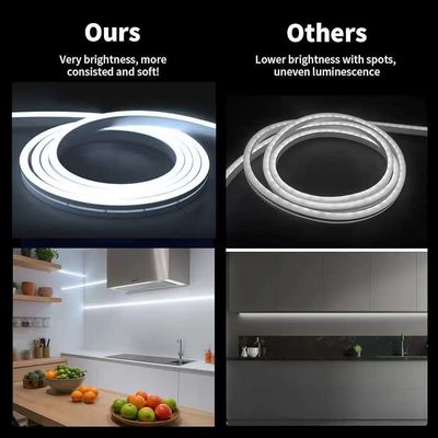 16.5FT / 5 Meter makelloses Silikon-LED-Kanalsystem eingebettete flexible Röhre mit milchweißem Deckel breitere Spur für 12mm wasserdichte LED-Streifenlicht USC7 WW