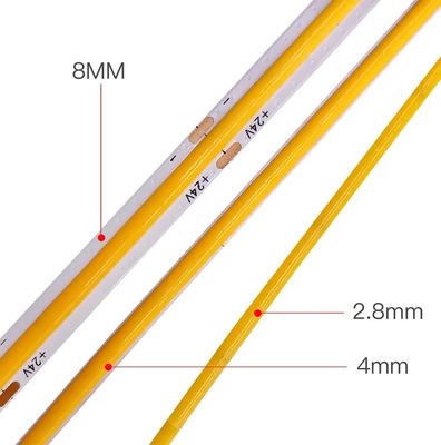 China Fabrik Ultra-dünner COB Lichtstreifen 2,8mm/2,7mm/3mm/5mm Mini Lichtstreifen 12V 24V Auto Lichtstreifen 480LEDs 384LEDs
