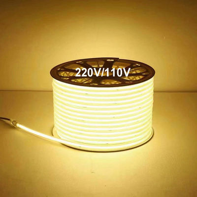 110V 220V wasserdichtes COB-LED-Lichtband mit PVC-Kleber angepasst Blau / Eisblau / Weiß / Grün / Lila / Gold / Rosa