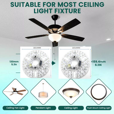 5.3  Universal Deckenventilator Led-Licht Ersatz für Deckenventilator Flush Mount Deckenlicht, 22W 5CCT 3000K 4000K 6000K 1500LM CRI90 Dämpfbar